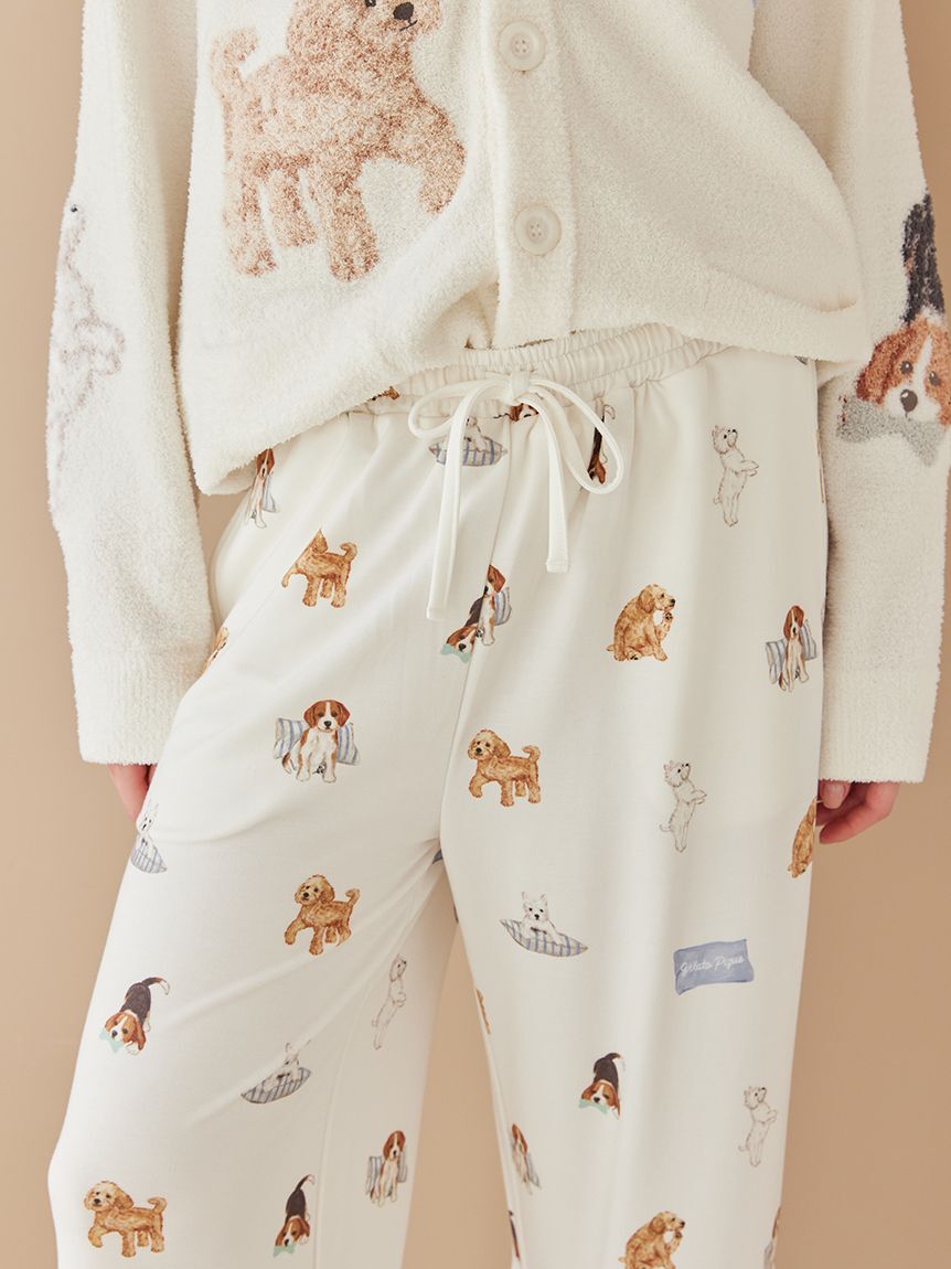 gelato pique「【UNISEX】プレイフルDOG柄ロングパンツ」|ルームウェア|