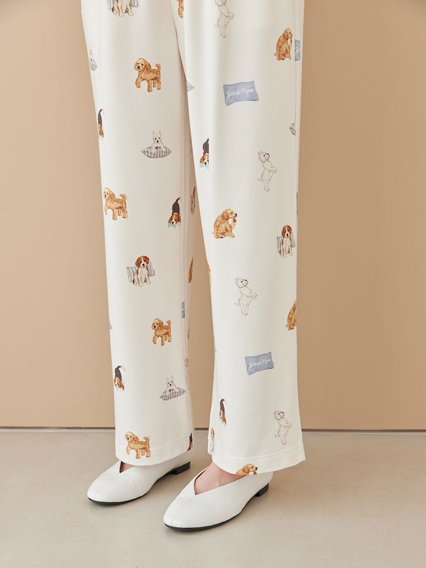 gelato pique「【UNISEX】プレイフルDOG柄ロングパンツ」|ルームウェア|