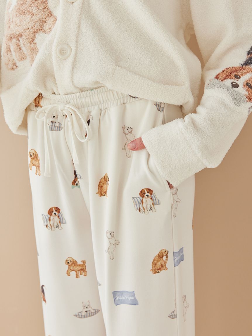 gelato pique「【UNISEX】プレイフルDOG柄ロングパンツ」|ルームウェア|