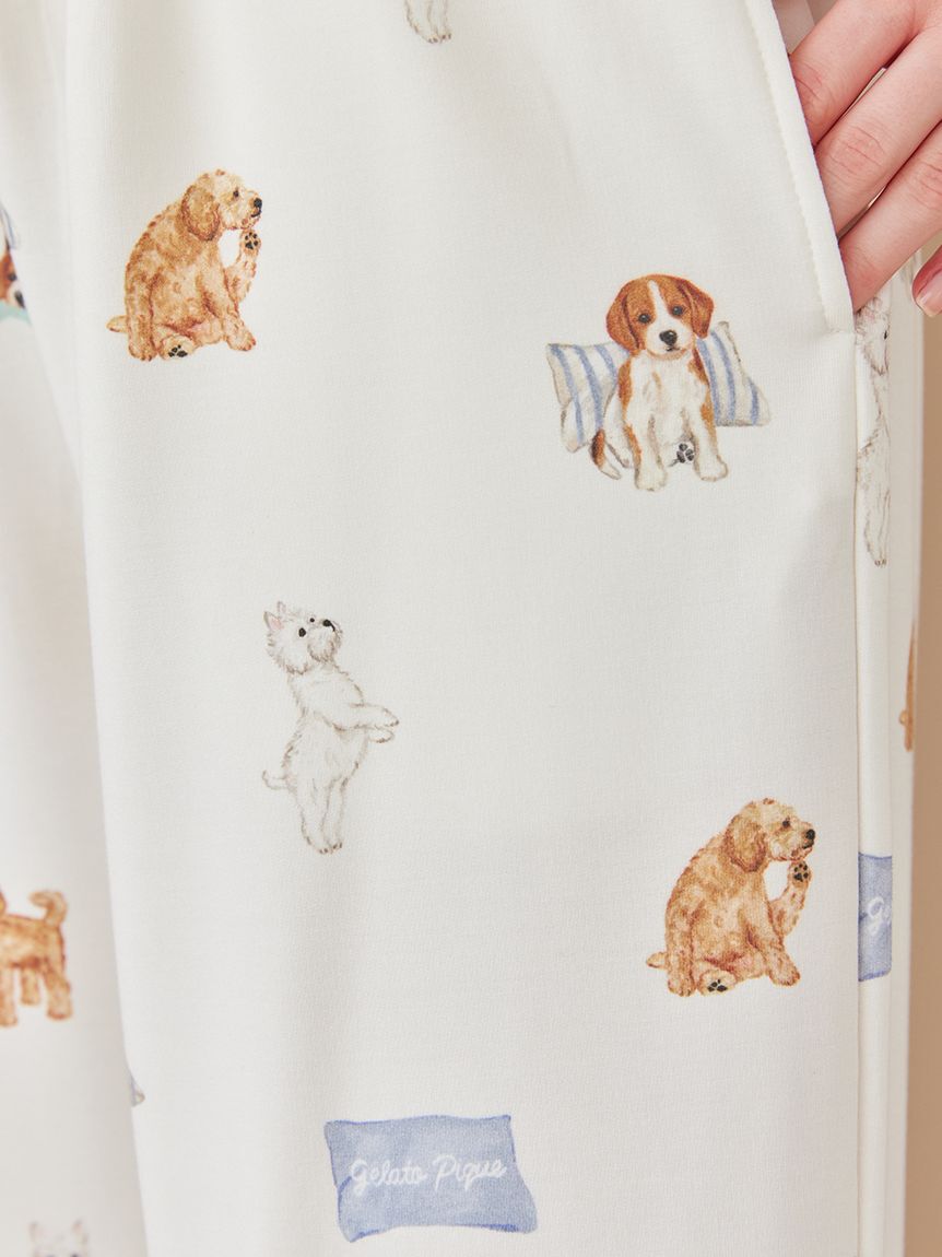 gelato pique「【UNISEX】プレイフルDOG柄ロングパンツ」|ルームウェア|