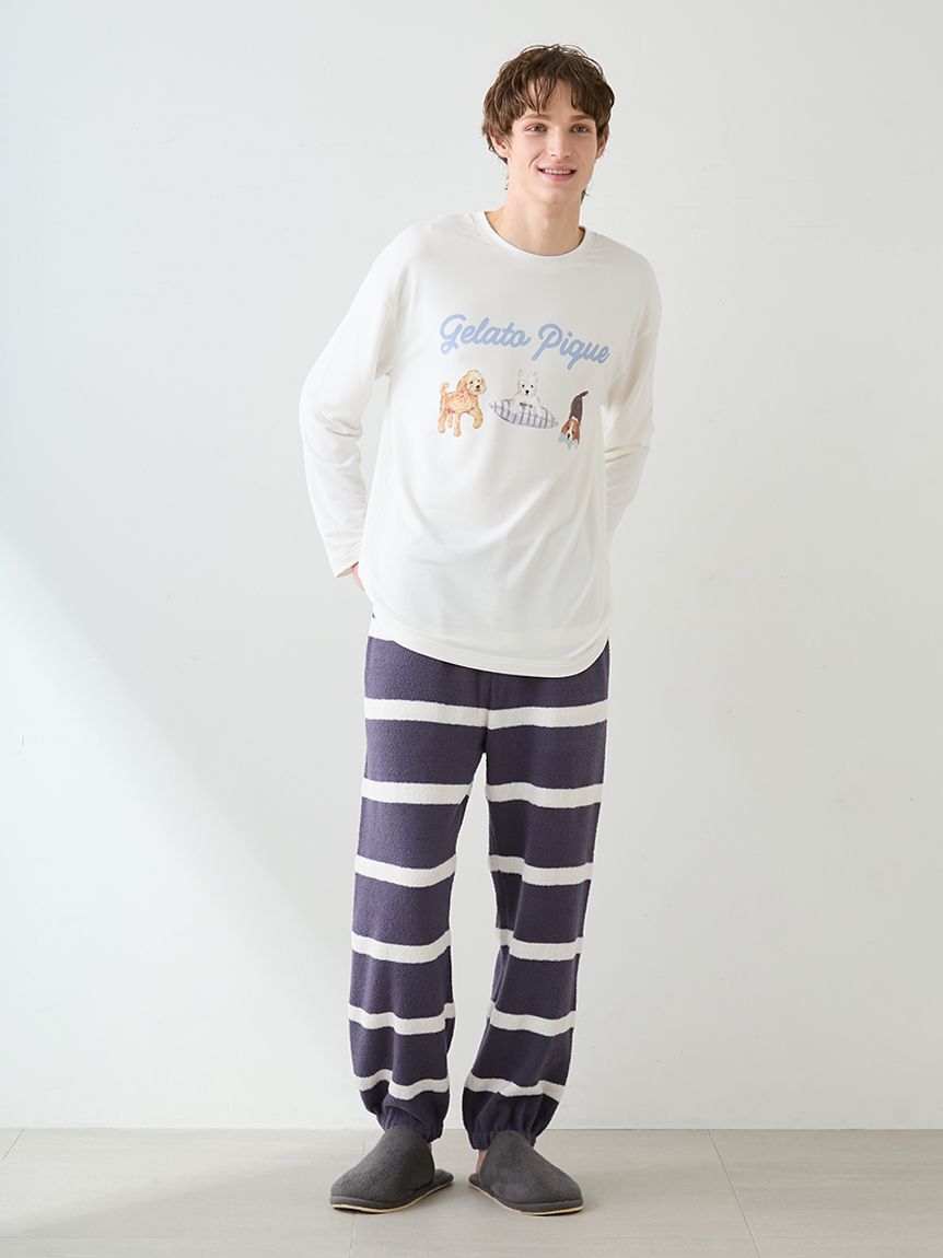 gelato pique「【UNISEX】プレイフルDOGワンポイントロンT」|ルームウェア|