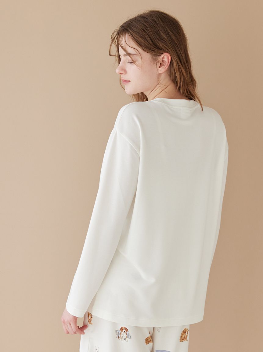 gelato pique「【UNISEX】プレイフルDOGワンポイントロンT」|ルームウェア|