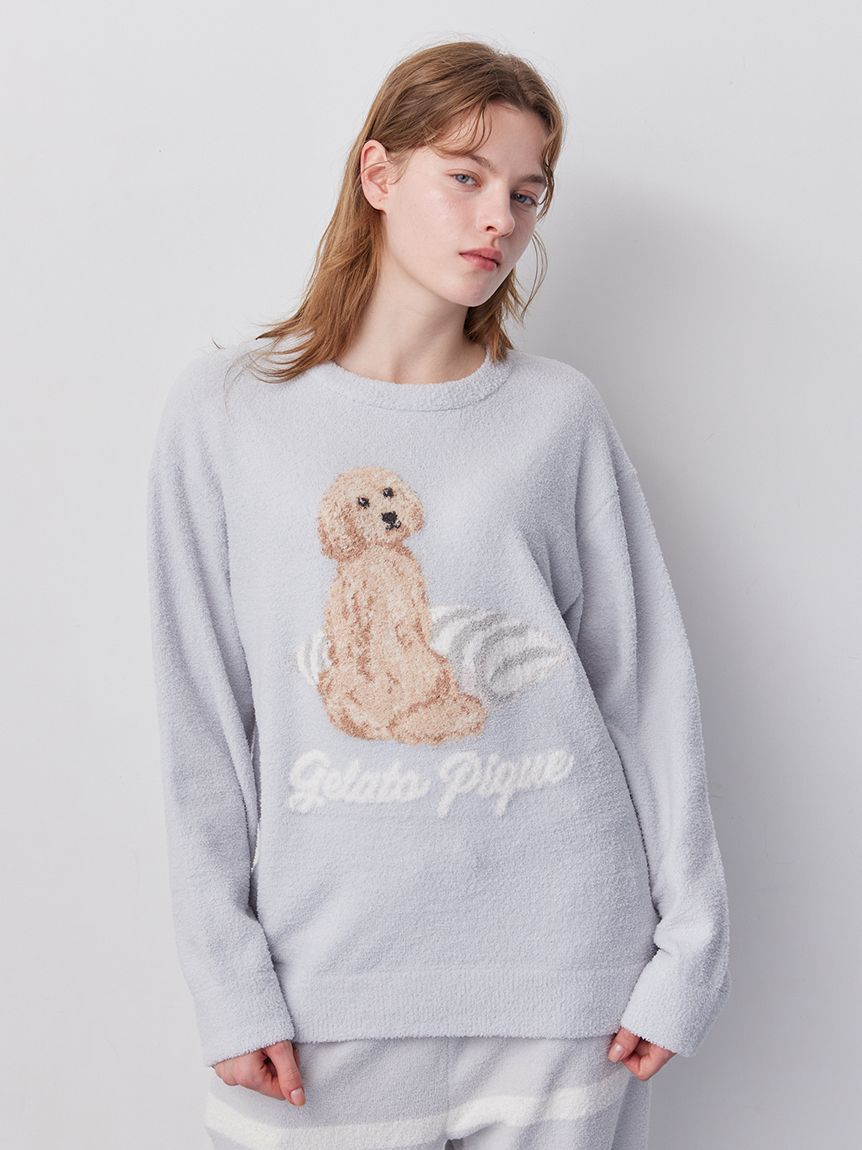 gelato pique「【UNISEX】エアリーモコプレイフルDOGジャガードプルオーバー」|ルームウェア|
