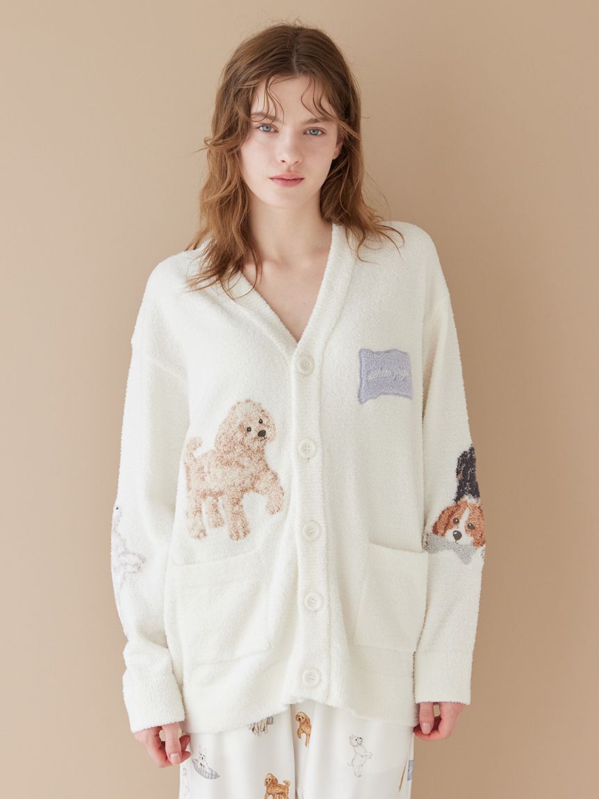 gelato pique「【UNISEX】エアリーモコプレイフルDOGジャガードカーディガン」|ルームウェア|