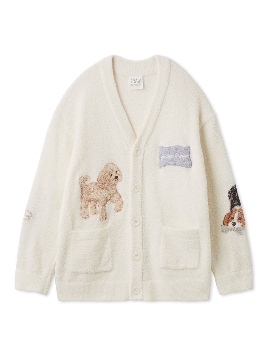 gelato pique「【UNISEX】エアリーモコプレイフルDOGジャガードカーディガン」|ルームウェア|