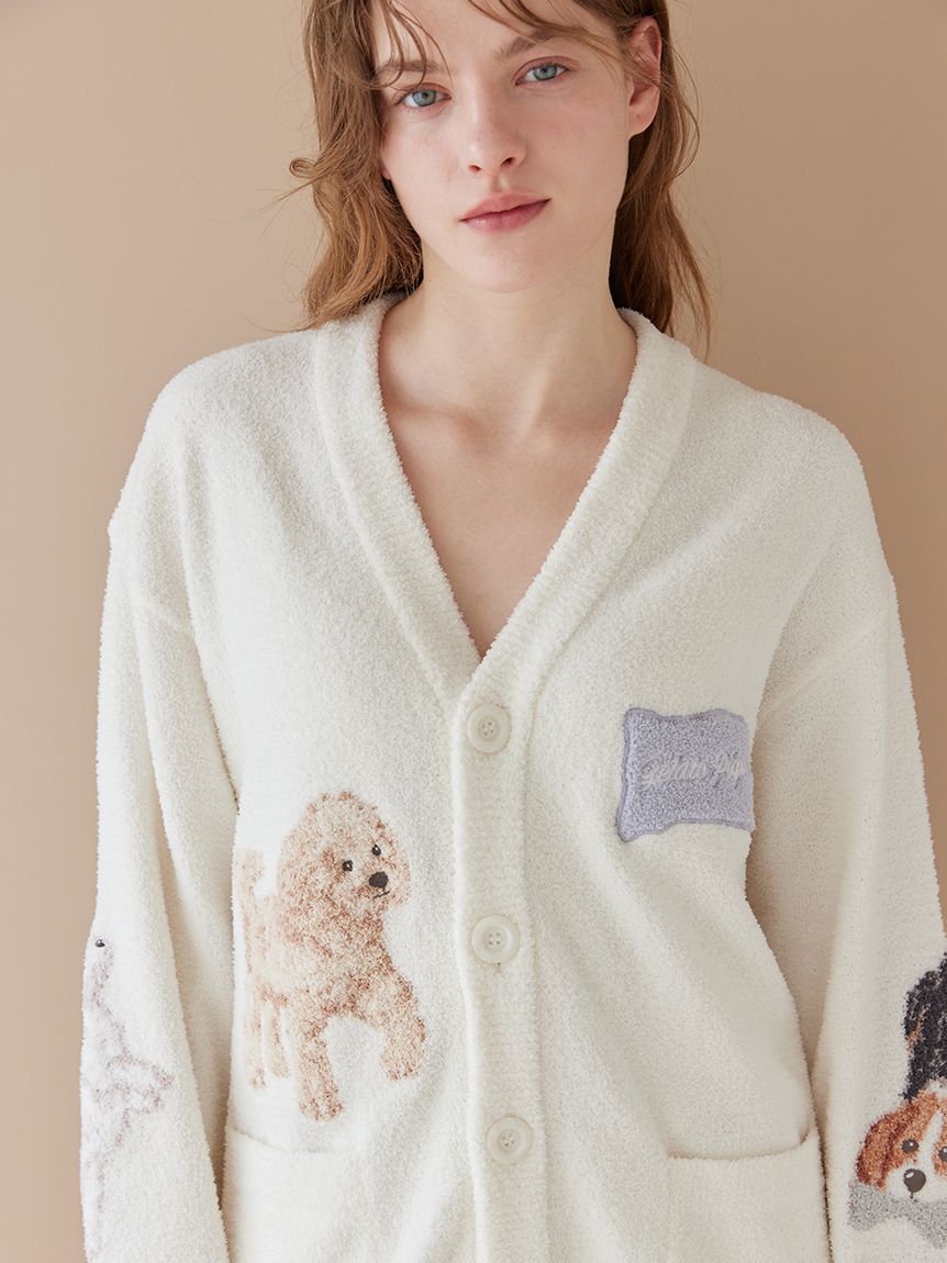 gelato pique「【UNISEX】エアリーモコプレイフルDOGジャガードカーディガン」|ルームウェア|