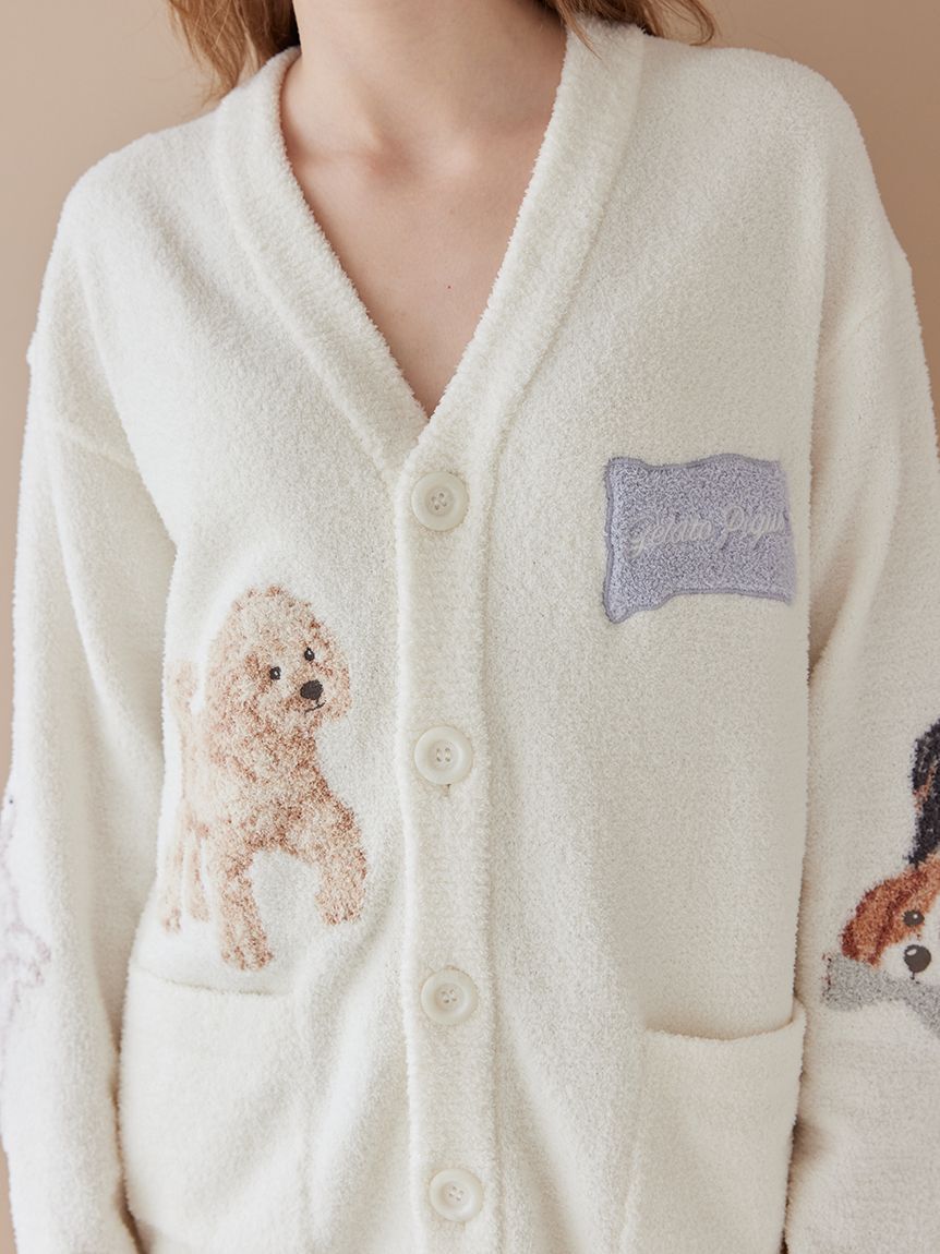gelato pique「【UNISEX】エアリーモコプレイフルDOGジャガードカーディガン」|ルームウェア|