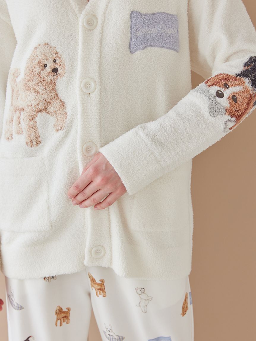 gelato pique「【UNISEX】エアリーモコプレイフルDOGジャガードカーディガン」|ルームウェア|
