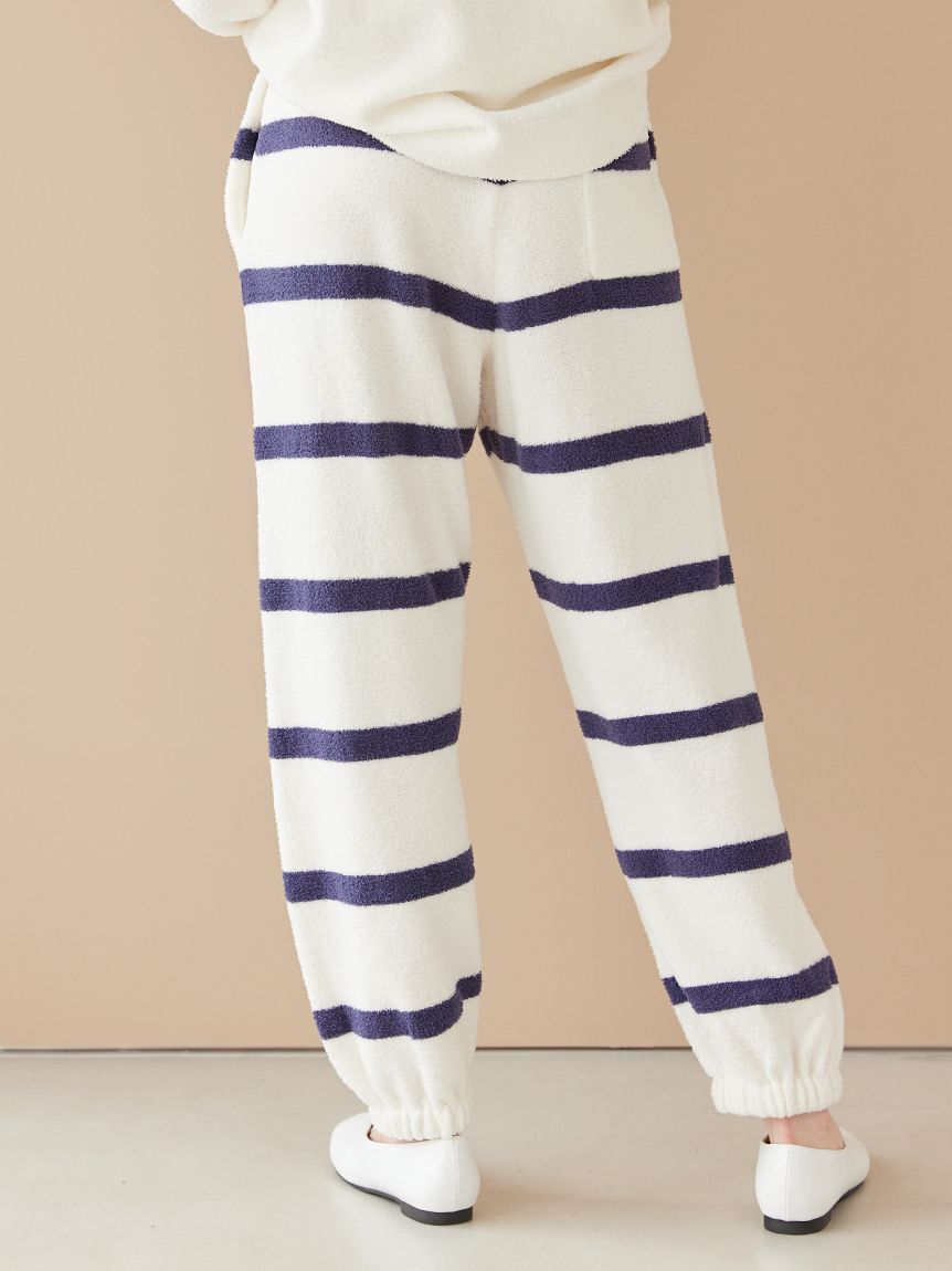 gelato pique「【ONLINE限定】【UNISEX】エアリーモコプレイフルDOGジャガードプルオーバー&ボーダーロングパンツセット」|ルームウェア|