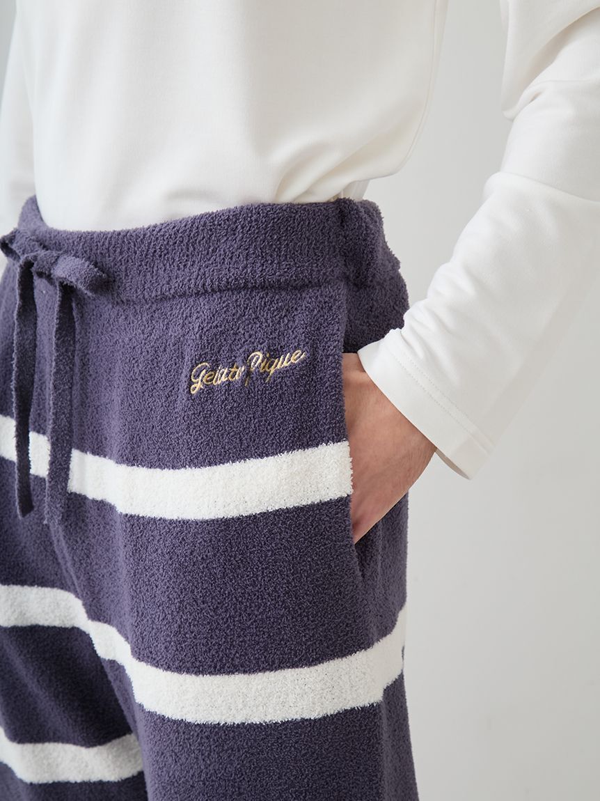 gelato pique「【ONLINE限定】【UNISEX】エアリーモコプレイフルDOGジャガードプルオーバー&ボーダーロングパンツセット」|ルームウェア|