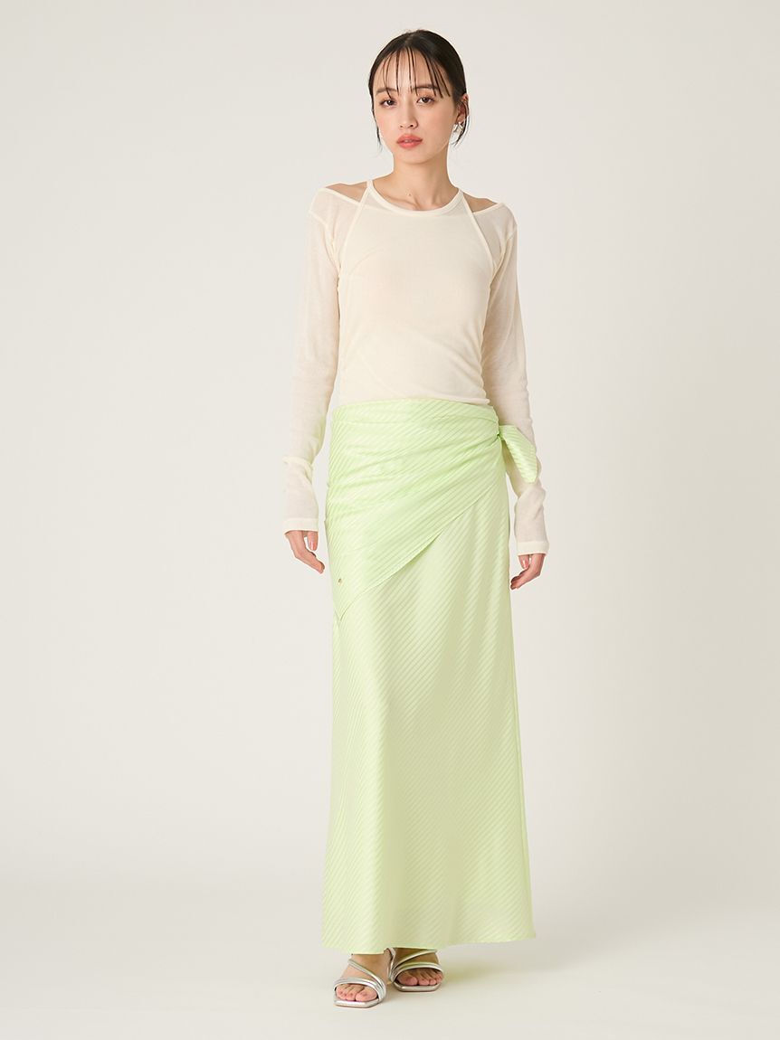 FRAY I.D「スカーフセットサテンナロースカート」|スカート|