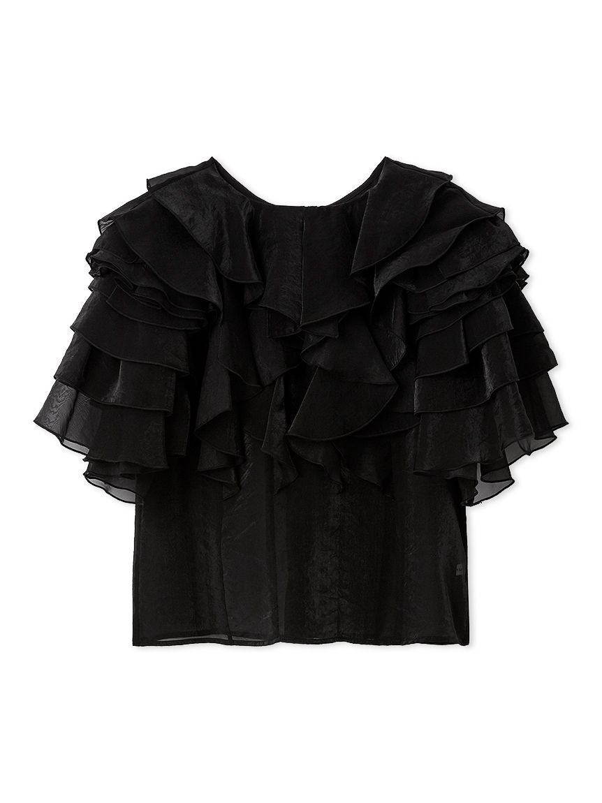 FRAY I.D「2wayフラワースリーブフリルBL」|シャツ・ブラウス|BLK