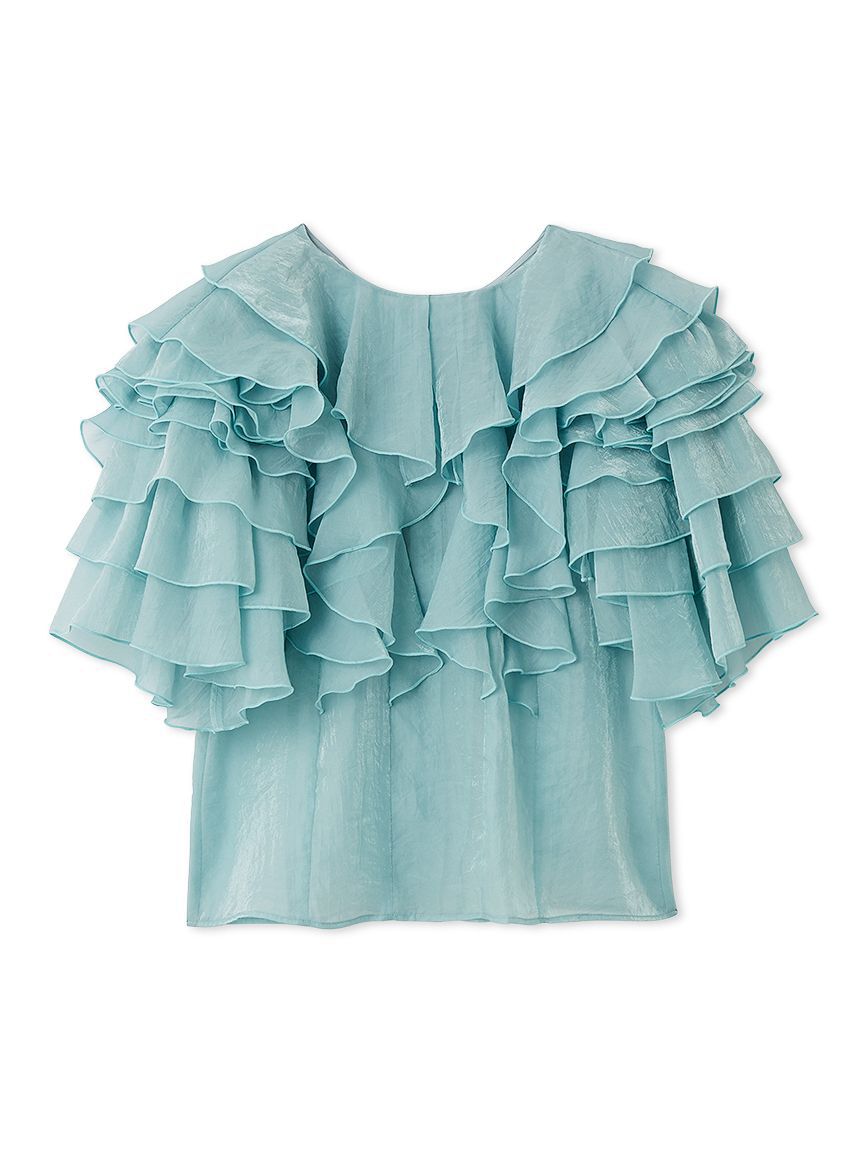 FRAY I.D「2wayフラワースリーブフリルBL」|シャツ・ブラウス|BLU