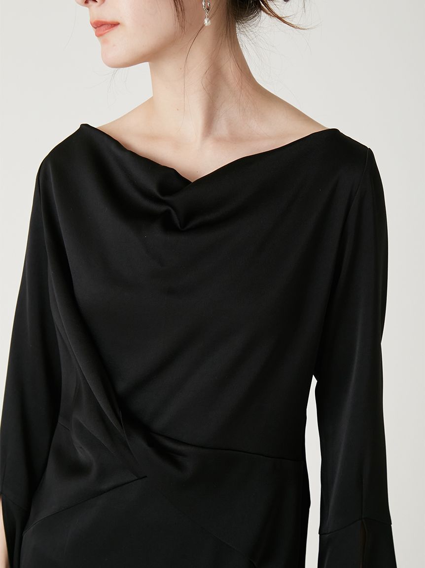 FRAY I.D「ドレープネックフロントノットドレス」|ドレス|