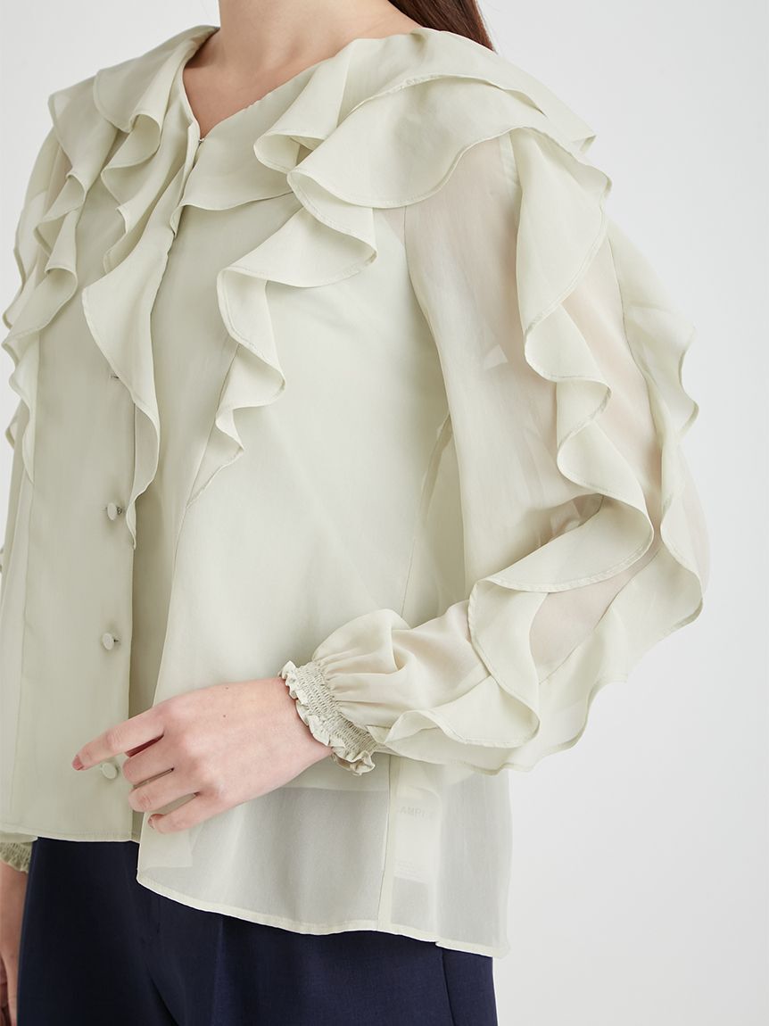 CELFORD「【洗える】ラッフルフリルブラウス」|シャツ・ブラウス|