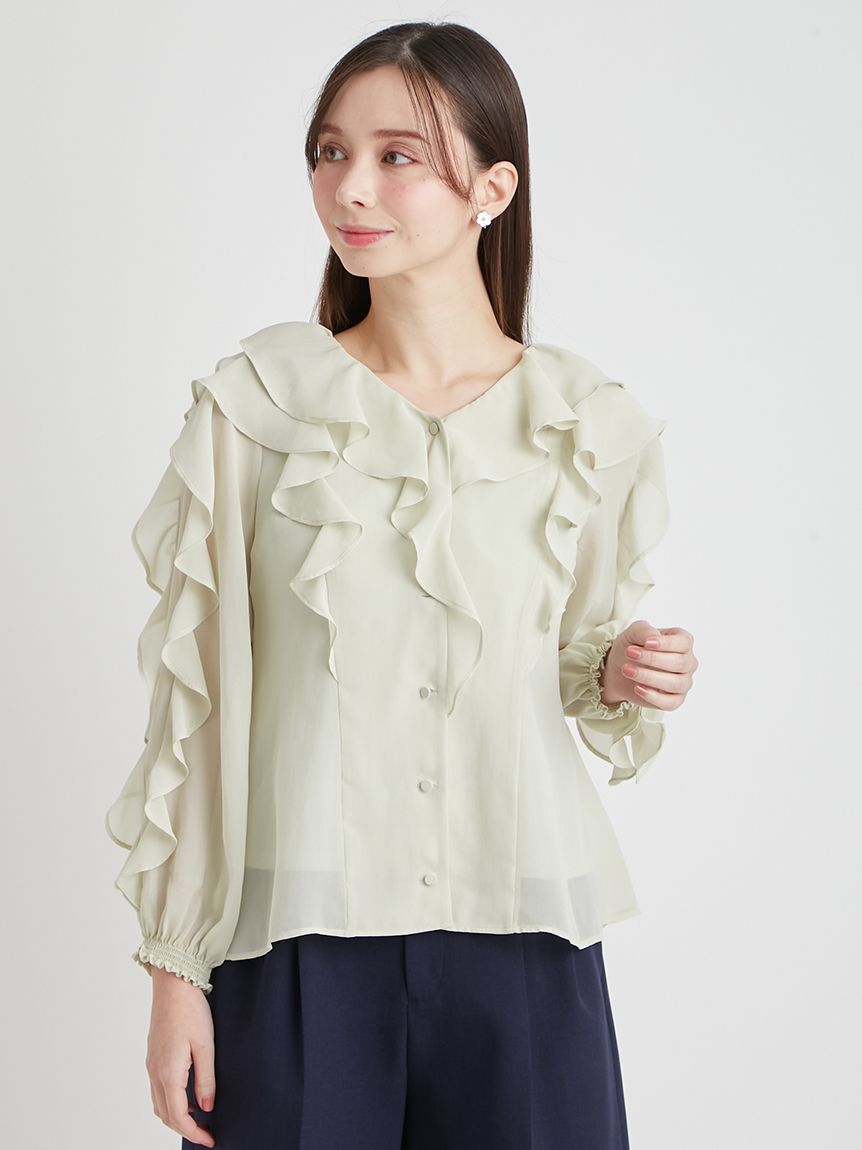 CELFORD「【洗える】ラッフルフリルブラウス」|シャツ・ブラウス|MNT