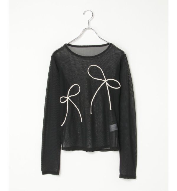 VENCE share style「シアーリボンコード刺繍プルオーバー」|Tシャツ・カットソー|