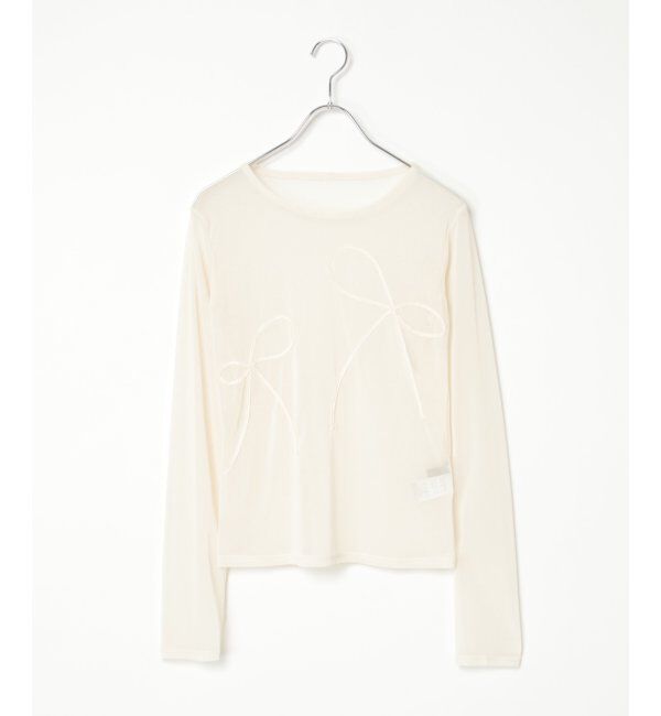 VENCE share style「シアーリボンコード刺繍プルオーバー」|Tシャツ・カットソー|