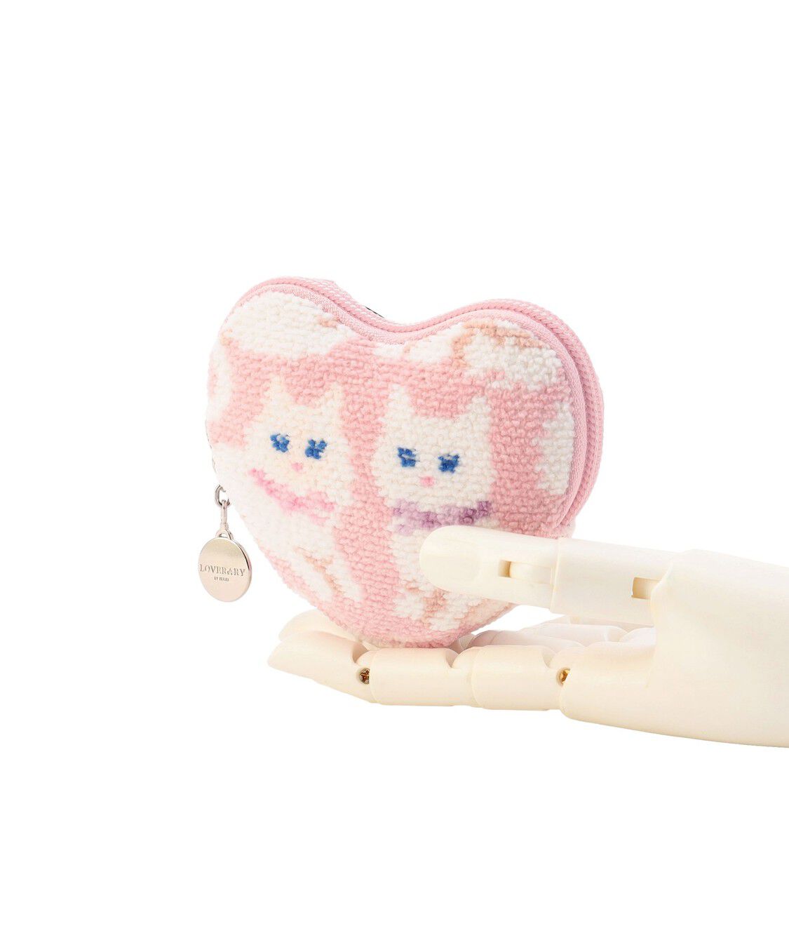 LOVERARY BY FEILER「モフモフネコチャン　ハート型ポーチ　L/MNC-260284」|ポーチ|