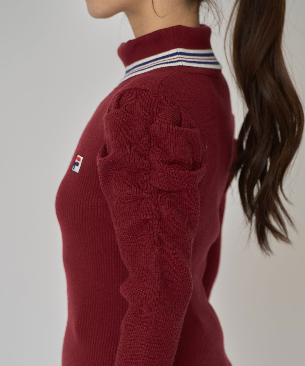 REDYAZEL「［FILA&times;REDYAZEL］ラインタートルニットプルオーバー」|ニット・セーター|