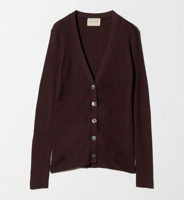 UNITED ARROWS「シルクリブ Vネック カーディガン」|カーディガン|