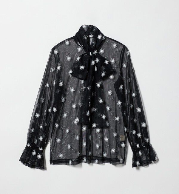 UNITED ARROWS「チュールフラワー ボウタイブラウス ‐ウォッシャブル‐」|シャツ・ブラウス|