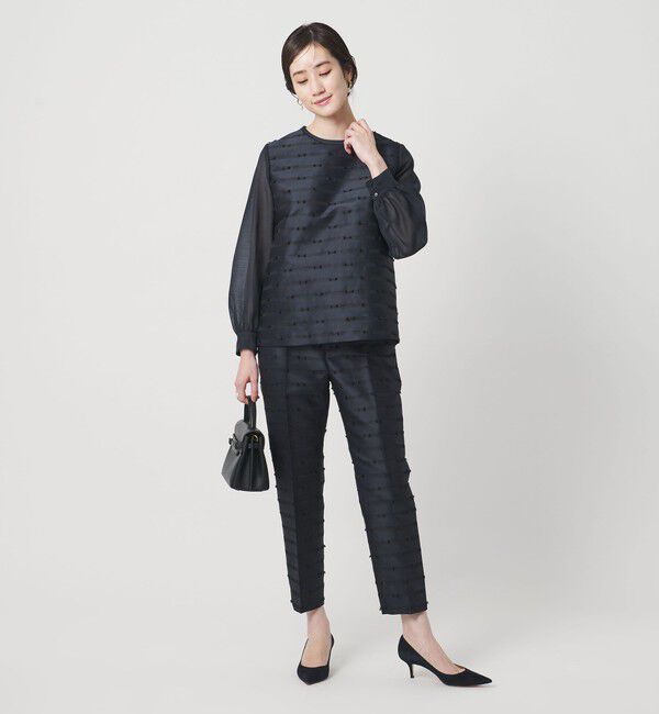 UNITED ARROWS「リボン カットジャガード ブラウス」|シャツ・ブラウス|