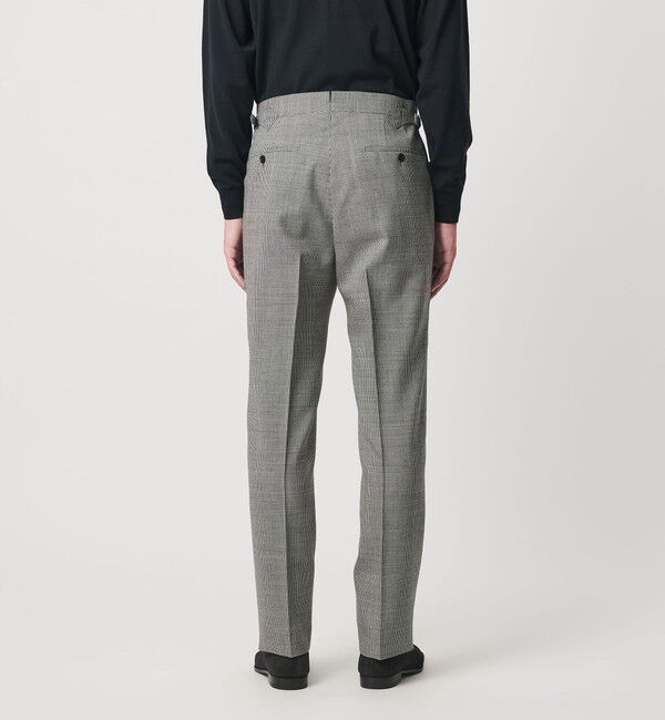 UNITED ARROWS「ハウンドトゥース  サイドアジャスター １プリーツ スラックス」|スラックス|