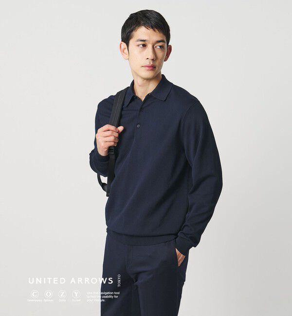 UNITED ARROWS「ニットポロシャツ UA COZY ウォッシャブル」|ニット・セーター|NAVY