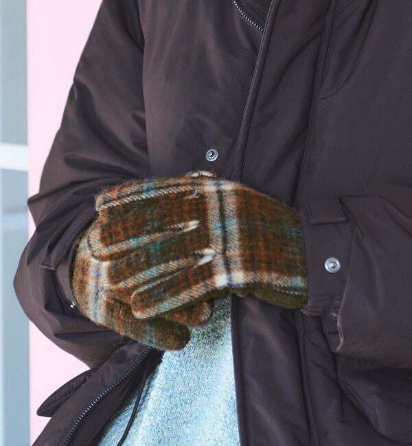 UNITED ARROWS green label relaxing「コーデュロイ チェック グローブ 手袋 -スマートフォン対応-」|手袋|DK.BROWN