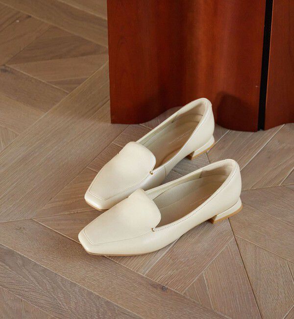 UNITED ARROWS green label relaxing「クッショニーシューズ メタルチップ モカ / フラットシューズ」|ローファー|OFF WHITE