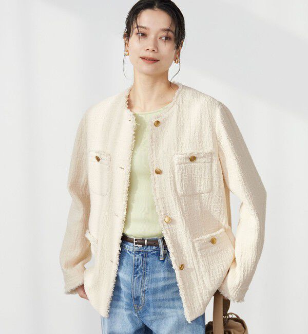 UNITED ARROWS green label relaxing「［size SHORTあり］Bisentino ノーカラー ジャケット」|ノーカラージャケット|