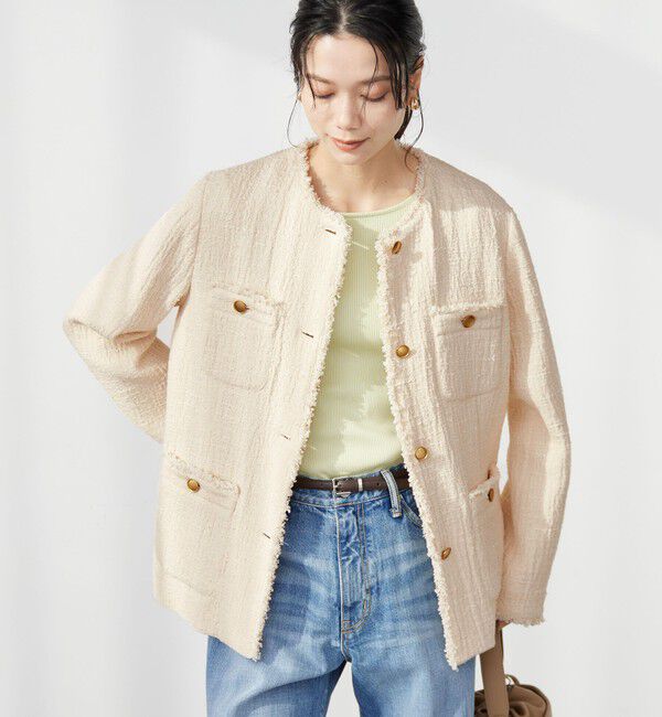 UNITED ARROWS green label relaxing「［size SHORTあり］Bisentino ノーカラー ジャケット」|ノーカラージャケット|