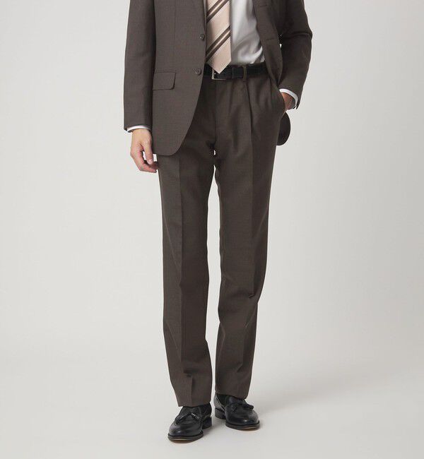UNITED ARROWS green label relaxing「VITALE BARBERIS CANONICO ラスティック 無地 CLS 1プリーツ スーツパンツ セットアップパンツ」|スーツ|DK.BROWN