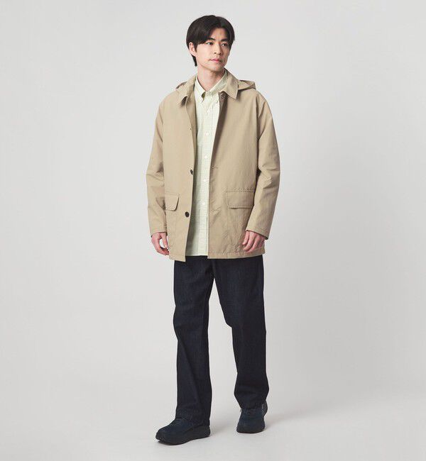 UNITED ARROWS green label relaxing「DICROS ミドル フード ステンカラー コート -撥水-」|ステンカラーコート|