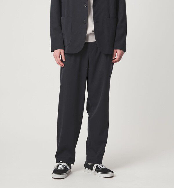 UNITED ARROWS green label relaxing「DICROS ポリエステル ツイル 1プリーツ W2 ユーティリティパンツ -ストレッチ・撥水-」|チノ|NAVY