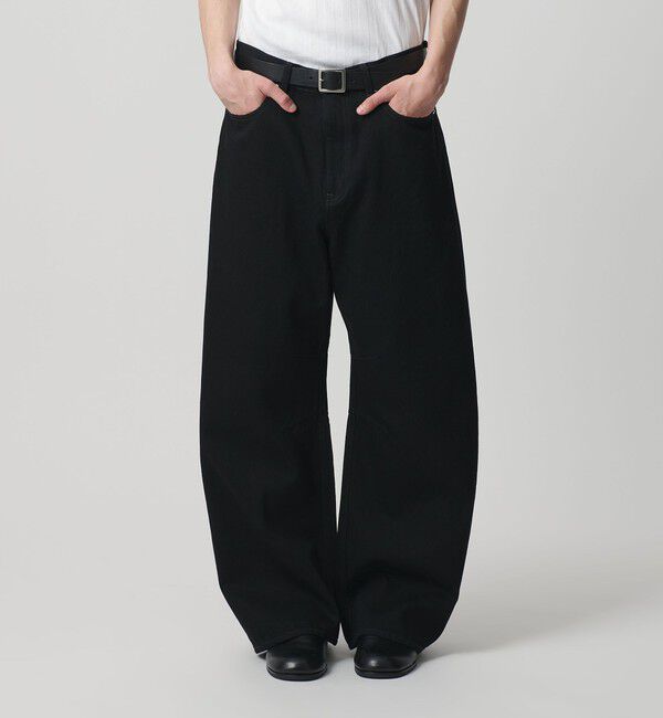 MONKEY TIME「デニム カーブ パンツ」|チノ|BLACK