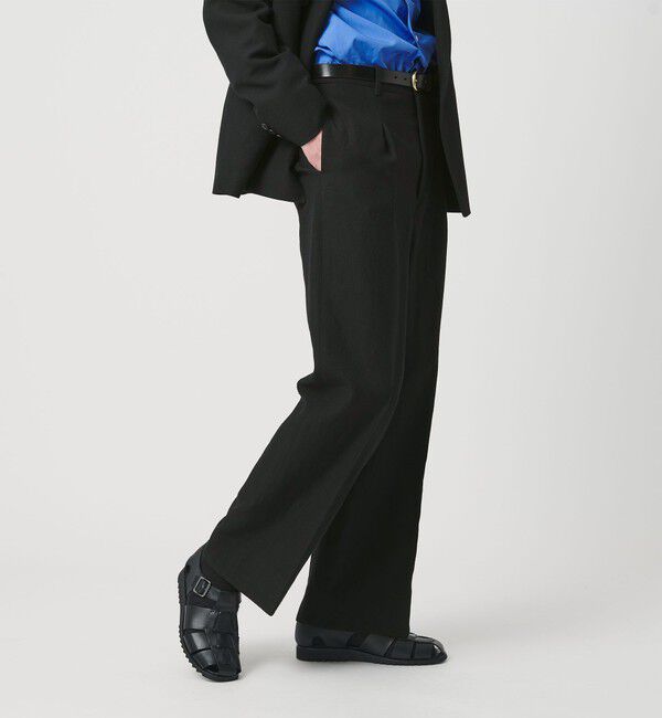 BEAUTY&YOUTH UNITED ARROWS「スリーク ウール リネン 1プリーツ トラウザー セットアップ対応」|チノ|