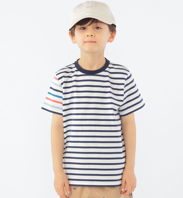 SHIPS KIDS「SHIPS KIDS:100～130cm / オーガニック コットン ボーダー TEE」|Tシャツ・カットソー|