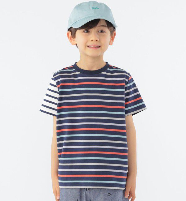 SHIPS KIDS「SHIPS KIDS:100～130cm / オーガニック コットン ボーダー TEE」|Tシャツ・カットソー|