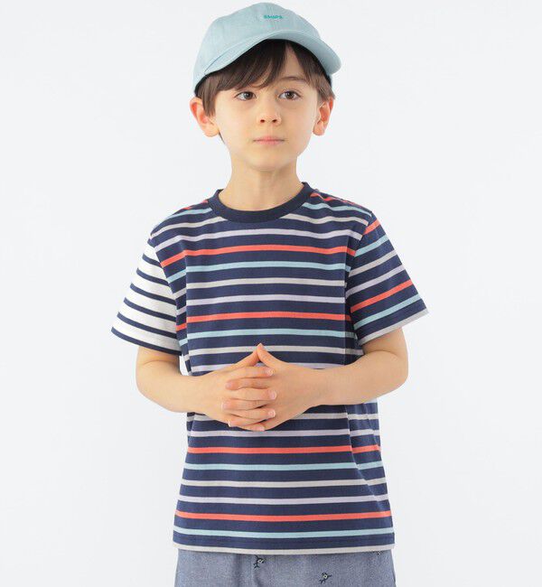 SHIPS KIDS「SHIPS KIDS:100～130cm / オーガニック コットン ボーダー TEE」|Tシャツ・カットソー|