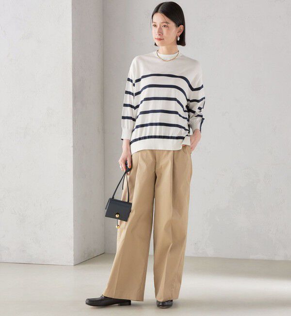 SHIPS for women「SHIPS Primary Navy Label:SEAISLAND コットン ボーダー TEE」|ニット・セーター|