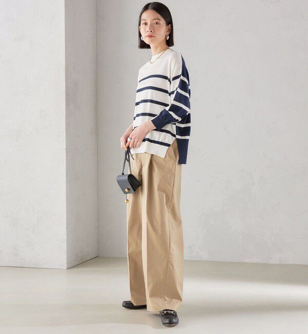 SHIPS for women「SHIPS Primary Navy Label:SEAISLAND コットン ボーダー TEE」|ニット・セーター|