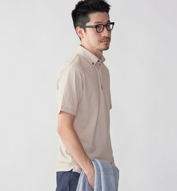 SHIPS「【WEB限定】SHIPS:〈吸水速乾〉ドライピケ ワンポイント ロゴ ボタンダウン ポロシャツ」|ポロシャツ|