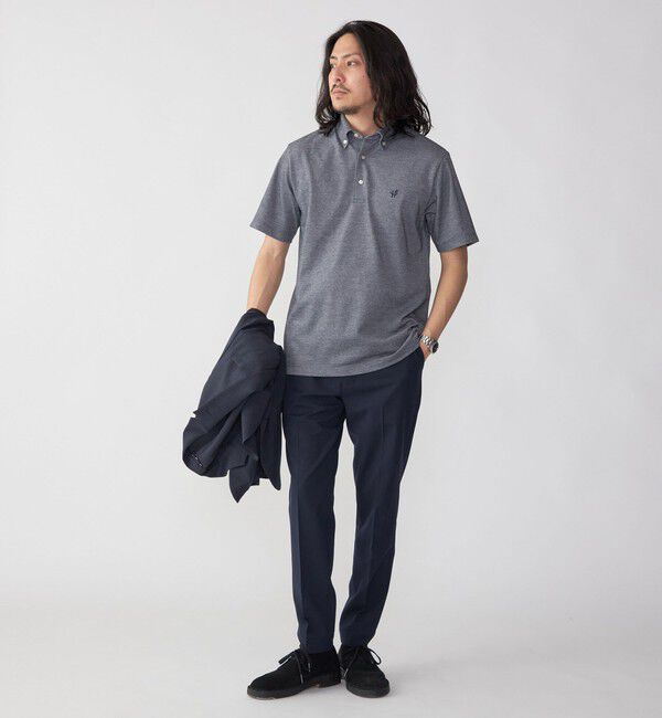 SHIPS「【WEB限定】SHIPS:〈吸水速乾〉ドライピケ ワンポイント ロゴ ボタンダウン ポロシャツ」|ポロシャツ|