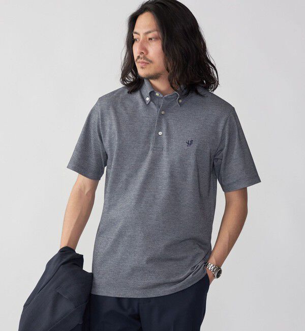 SHIPS「【WEB限定】SHIPS:〈吸水速乾〉ドライピケ ワンポイント ロゴ ボタンダウン ポロシャツ」|ポロシャツ|