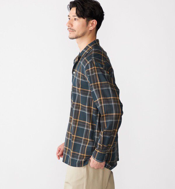 SHIPS「SHIPS: オープンカラー コットン マドラスチェック プルオーバー シャツ」|シャツ・ブラウス|