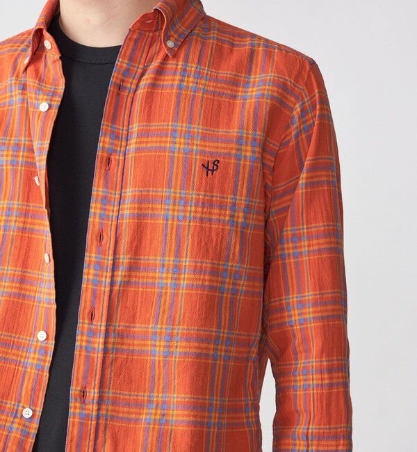 SHIPS「【WEB限定】SHIPS: MADE IN JAPAN ワンポイントロゴ チェックボタンダウンシャツ」|シャツ・ブラウス|