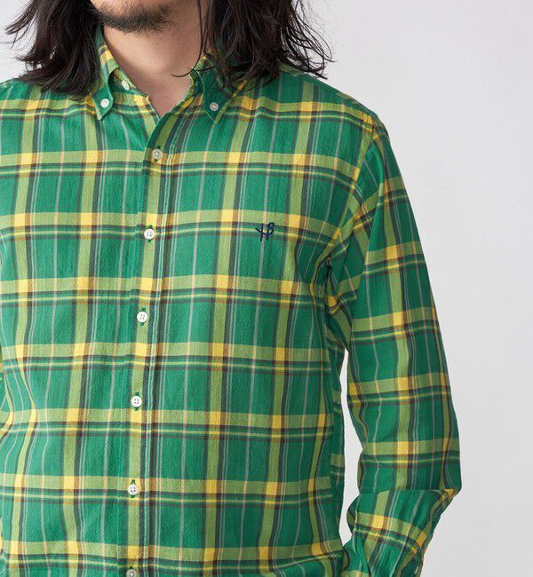 SHIPS「【WEB限定】SHIPS: MADE IN JAPAN ワンポイントロゴ チェックボタンダウンシャツ」|シャツ・ブラウス|