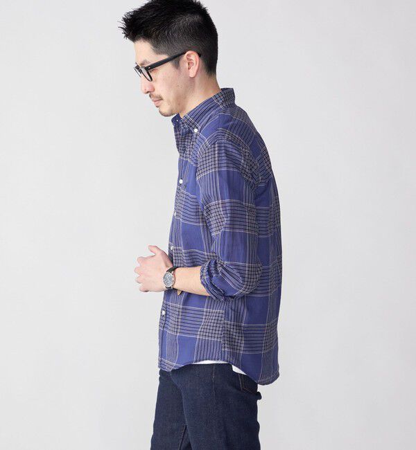 SHIPS「【WEB限定】SHIPS: MADE IN JAPAN ワンポイントロゴ チェックボタンダウンシャツ」|シャツ・ブラウス|